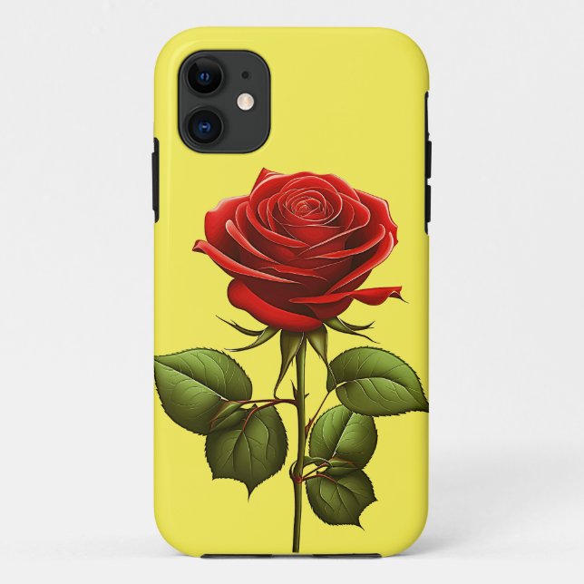 ELEGANT TRENDY RED ROSE FLOWER  Case-Mate iPhone CASE (Back)