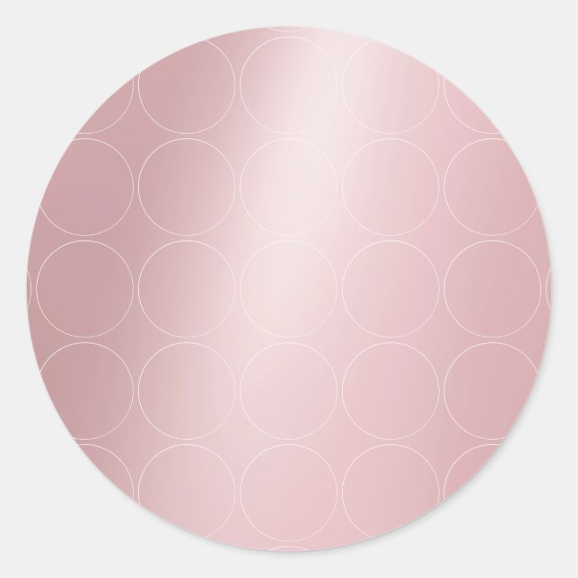 Elegant Trendy Rose Gold Blank Modern Template Classic Round Sticker (Front)