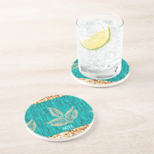 Elegant Trendy Teal Coaster