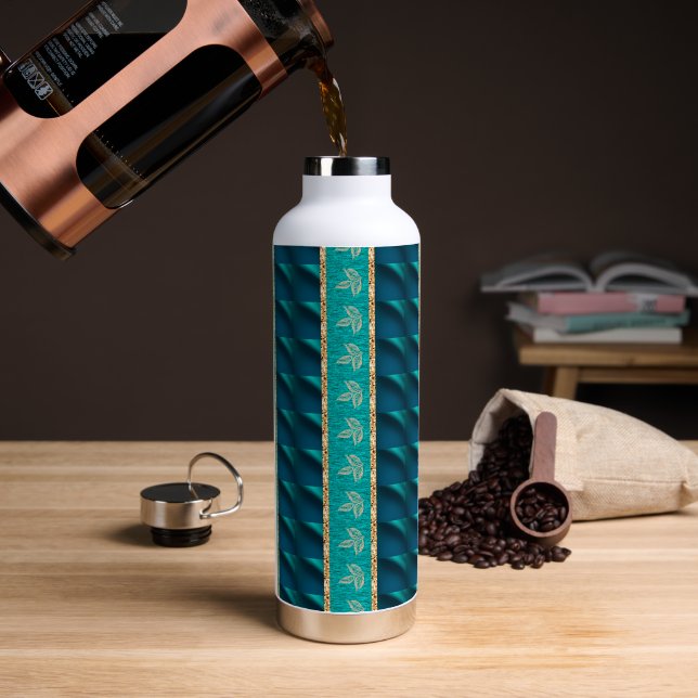  Elegant Trendy Teal Water Bottle (Coffee (Rotated))