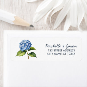 Elegant Trendy Watercolor Hydrangea Return Address Label