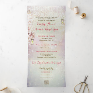 Elegant Tri-Fold Fairy Tale Wedding Includes RSVP Invitation