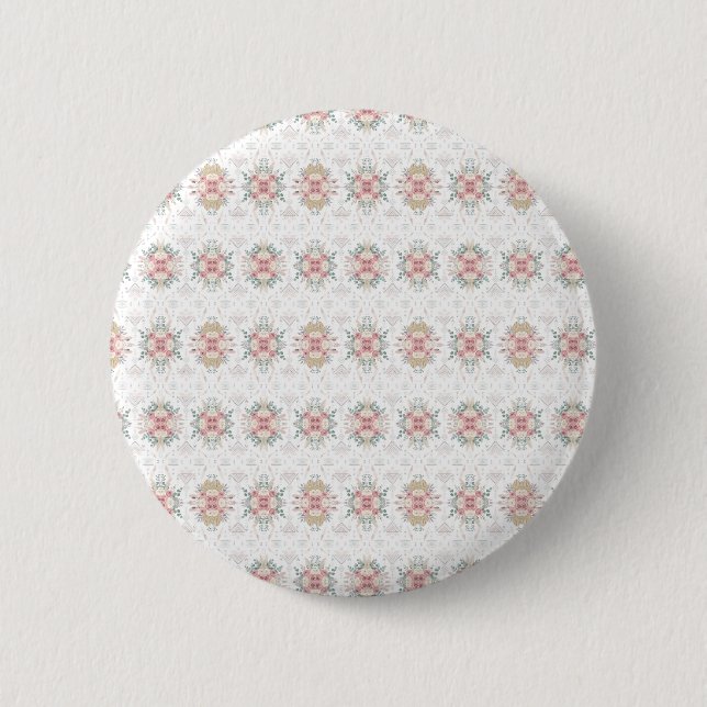 Elegant Tribal Floral Button (Front)