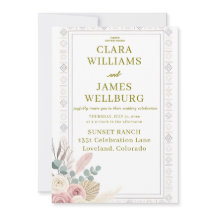 Elegant Tribal Floral Wedding Invitation
