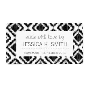 Elegant Tribal Pattern Black and White Ikat Motif
