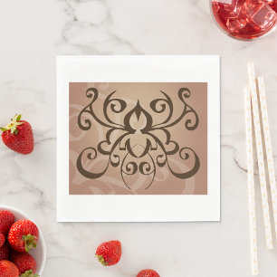 Elegant Tribal Swirl Tattoo Style  Napkin