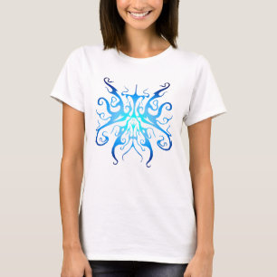 Elegant Tribal Tattoo Design - blue T-Shirt