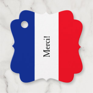 Elegant Tricolor French Custom Favour Tags