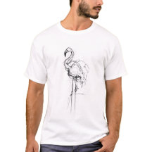 Elegant Tropic Flamingo Sketch