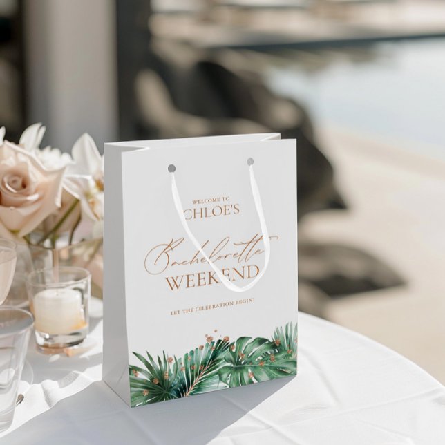 Elegant Tropical Bachelorette Weekend  Medium Gift Bag (Elegant Tropical Bachelorette Weekend Medium Gift Bag)