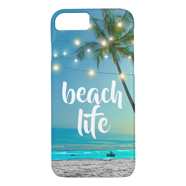 Elegant Tropical Beach Life Palms String Lights Case-Mate iPhone Case (Back)
