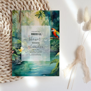 Elegant Tropical Beach Palm Trees Bridal Shower Invitation