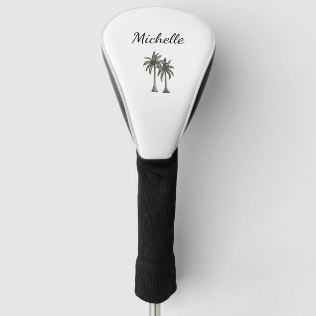 Elegant Tropical Beach Palm Trees  Golf Head Cover (Front)
