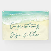 Elegant Tropical Beach Wedding Congratulations