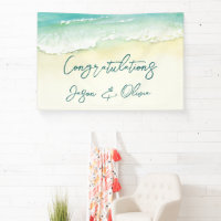 Elegant Tropical Beach Wedding Congratulations