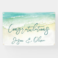 Elegant Tropical Beach Wedding Congratulations