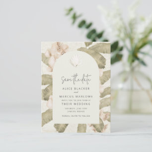 Elegant Tropical Beach Wedding Save the Date Announcement Postcard