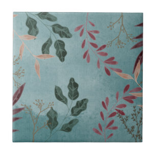 Elegant Tropical Botanical Ceramic Tile