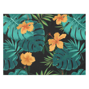 Elegant Tropical Botanical Floral & Leaves Art   Tablecloth