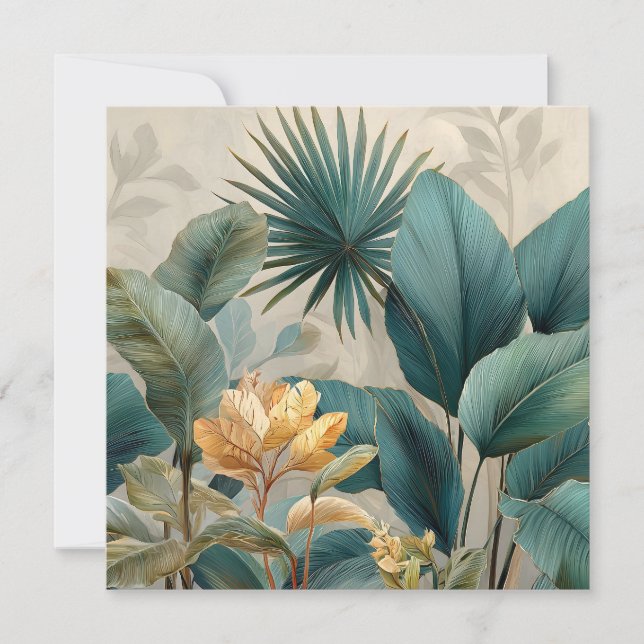 Elegant Tropical Botanical Wall Mural (Front)