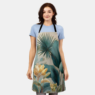 Elegant Tropical Botanical Wall Mural Apron