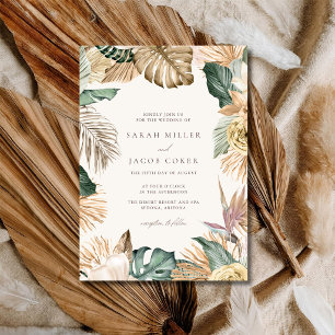 Elegant Tropical Botanical Wedding Invitation