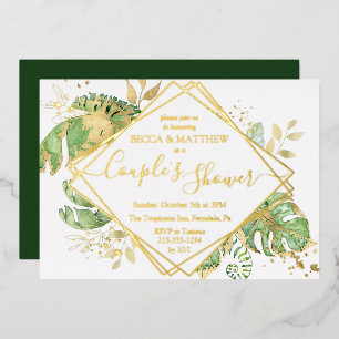 Elegant Tropical Couple's Shower Wedding Gold