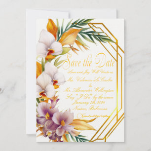 Elegant Tropical Destination Wedding Save the Date Invitation