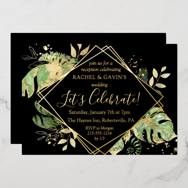 Elegant Tropical Elopement Wedding Reception (Front/Back)