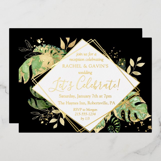 Elegant Tropical Elopement Wedding Reception (Front/Back)