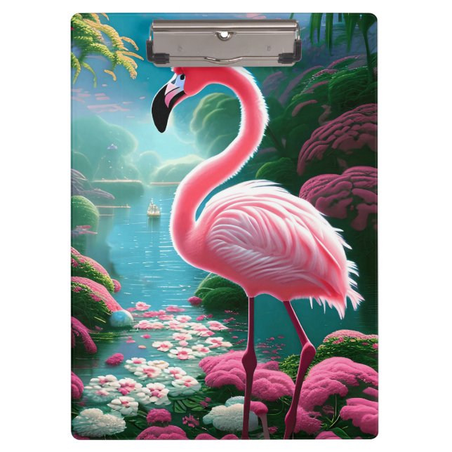 Elegant Tropical Flamingo-70852 Clipboard (Front)