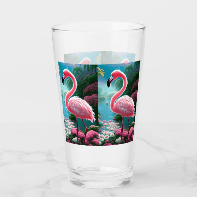 Elegant Tropical Flamingo-70852 Glass (Front)