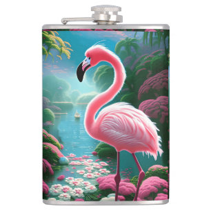 Elegant Tropical Flamingo-70852 Hip Flask