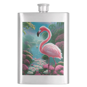 Elegant Tropical Flamingo-70852 Hip Flask