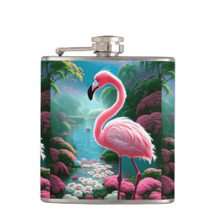 Elegant Tropical Flamingo-70852 Hip Flask