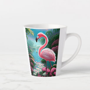 Elegant Tropical Flamingo-70852 Latte Mug