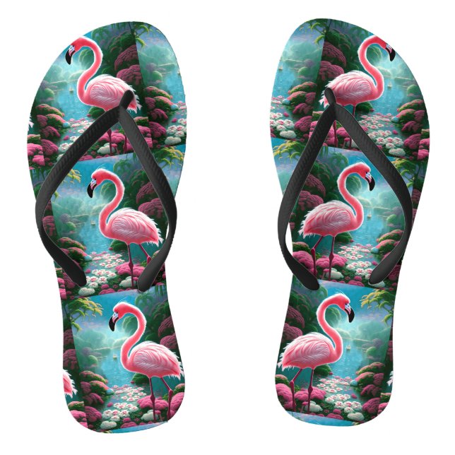 Elegant Tropical Flamingo-70852 Thongs (Footbed)