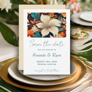 Elegant Tropical Floral Botanical Design Wedding Save The Date