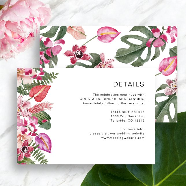 Elegant Tropical Floral Details Enclosure Card (Elegant Tropical Floral Details Enclosure Card by Painted Paperie
)