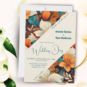 Elegant Tropical Floral Flower Wedding Invitation