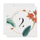 Elegant Tropical Flowers Wedding-Table Number