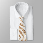 Elegant Tropical Gold Palm Leaves Tie<br><div class="desc">The stunning palm leaves tropical design highlights a beautiful blend of faux gold shades that range from light to dark. The fresh white background is enhanced with a faux gold glitter glow effect, giving it an elegant and glamourous touch. This tropical and inspired pattern is a perfect choice for adding...</div>