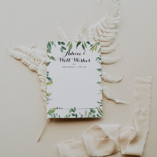 Elegant Tropical Green Foliage Wedding Well Wishes Advice Card