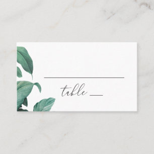 Elegant tropical greenery botanical garden wedding place card