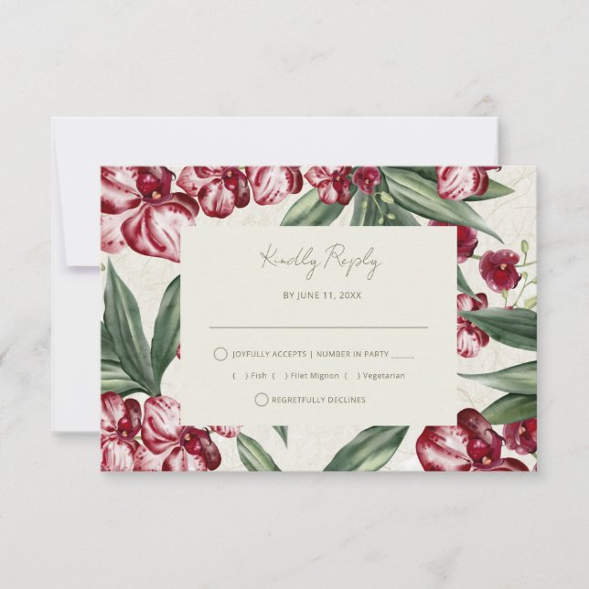 Elegant Tropical Island Beach Wedding RSVP (Front)