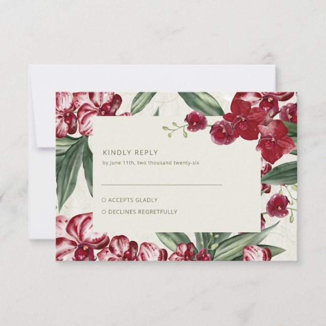 Elegant Tropical Island Beach Wedding RSVP Card (Front)
