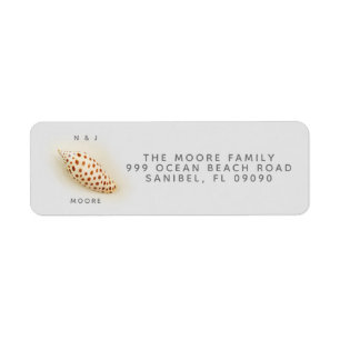 Elegant Tropical Junonia Beach Shell Return Addres Address Label