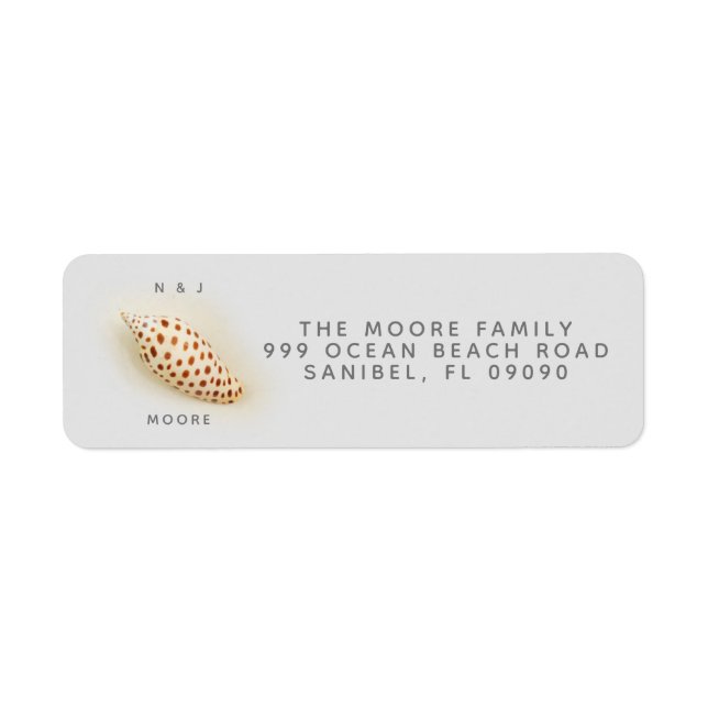 Elegant Tropical Junonia Beach Shell Return Addres Address Label (Front)