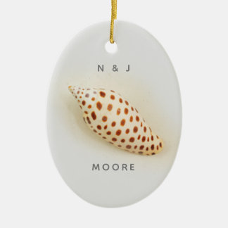 Elegant Tropical Junonia Florida Beach Shell Name Ceramic Ornament