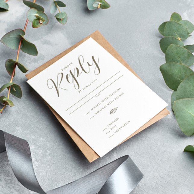 Elegant Tropical Leaf Destination Wedding RSVP Card (Creator Uploaded)